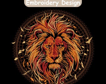 Lion Embroidery Design, Lion fully stick Motif, Majestic Lion Embroidery, Fierce Lion Embroidery, Lion Design, Machine Embroidery Design