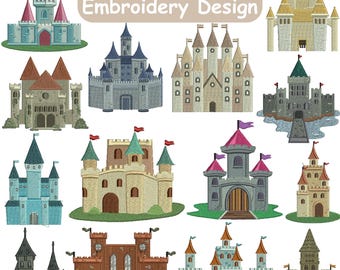 Prinzessin Schloss Stickerei, Schloss Stickerei, Halloween Stickerei, Märchen Stickerei, Maschinenstickerei