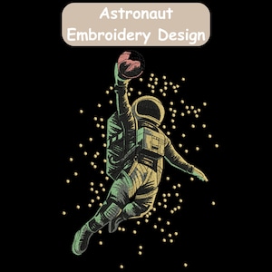 Astronaut Stickerei, kosmische Astronaut Stickerei, Weltraum Stickerei, Galaxiestickerei, Maschinenstickerei