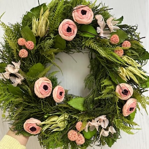 Handmade Preserved Floral Wreath,Dry Flower Wreath,Boho Home Decor,Farmhouse Wall Hanging,Wedding Decor,Christmas Wreath,Seasonal Wreaths