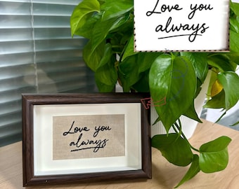 Custom Handwritten Embroidery Kit,Handwriting Keepsake in Wood Frame,Memorial Gift,Embroidered Signature,Recipe,Note,Personalized Heirloom