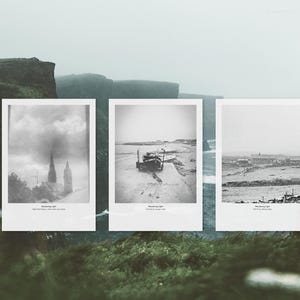 Minimalistische fotokunstset Europa: &#39;Wandering Light&#39; | Digitale muurafdruk (3 afbeeldingen, A5 A6)