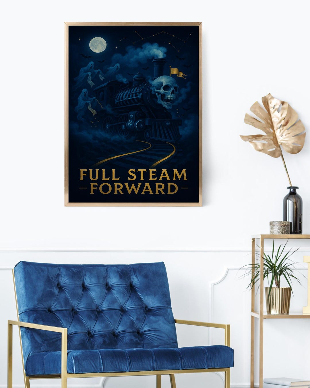 Ghost Train Canvas Art: Skull Locomotive, Spooky Halloween Decor - Etsy