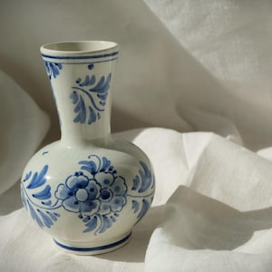 Vintage Delft Blue Mini Vase Windmill Dutch Delft Blauw Ceramic Flower Pot Netherlands Decorative Collectible