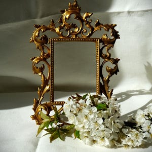 ANTIQUE Rococo Bronze Gilt Solid Cast Brass Picture Frame Louis XVI for Family Wedding Photo Gift for Her Collectable Frames Ornated