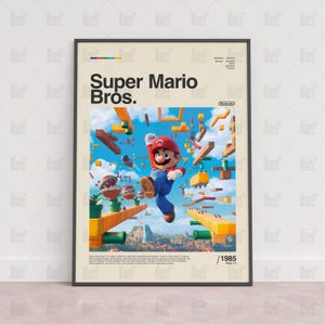 Super Mario Bros Poster, Spielzimmer Poster, Gaming Wandposter, Gaming Print Poster, Spiel Geschenk, Videospiele Poster, Gaming Wandkunst