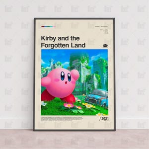 Kirby und das vergessene Land Poster, Gaming Zimmer Poster, Gaming Wandposter, Gaming Print Poster, Spiel Geschenk, Videospiele Poster, Gaming Art