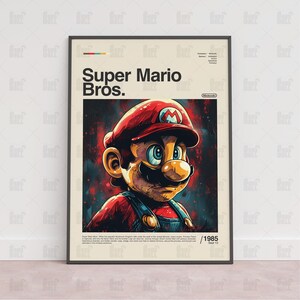 Super Mario Bros Poster, Spielzimmer Poster, Gaming Wandposter, Gaming Print Poster, Spiel Geschenk, Videospiele Poster, Gaming Wandkunst