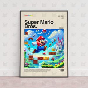 Super Mario Bros Poster, Spielzimmer Poster, Gaming Wandposter, Gaming Print Poster, Spiel Geschenk, Videospiele Poster, Gaming Wandkunst