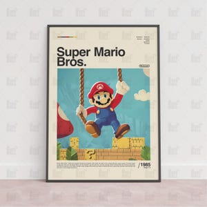 Super Mario Bros Poster, Spielzimmer Poster, Gaming Wandposter, Gaming Print Poster, Spiel Geschenk, Videospiele Poster, Gaming Wandkunst