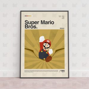 Super Mario Bros Poster, Spielzimmer Poster, Gaming Wandposter, Gaming Print Poster, Spiel Geschenk, Videospiele Poster, Gaming Wandkunst