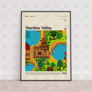 Póster de Stardew Valley, póster de sala de juegos, póster de pared de juegos, póster de impresión de juegos, regalo de juego, póster de videojuegos, arte de pared de juegos, Stardew