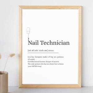 Nail Tech Noun Wall Art | Printable | Minimalist Print | Nail Studio Decor | Digital Download | Modern Studio Decor
