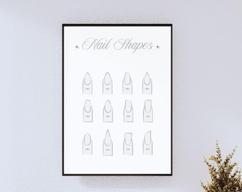 Nail Shape Chart | Minimalist Salon Decor, Editable Template (Digital Download)