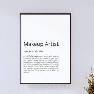 Makeup artist noun wall art | Digital download| Printable wall art | Glam Decor | Printable Gift for MUA