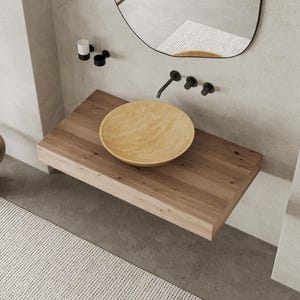 Maiken - Round Marble Sink - Beige Travertine 50*50*14 cm