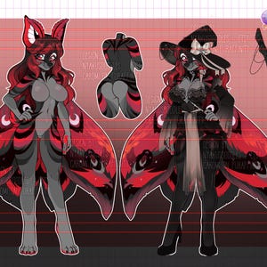 Moth Dog Witch[+ Outfit] Furry Adopt Adopts Adoptable Adoptables Adoption Adoptions Furries OC Fursona Sona Ref Reference Sheet Girl Female