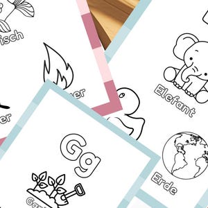 Libro para colorear del abecedario para niños | Aprender el abecedario para preescolares | Páginas para colorear de letras de la A a la Z | Libro para colorear en PDF para imprimir a partir de 3 años
