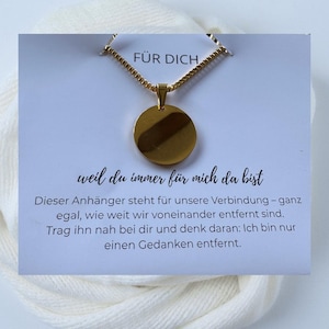 Anhänger mit Spruchkarte – personalisiertes Geschenk – Mutmacher Kette – Geschenk für sie & ihn – handgemacht
