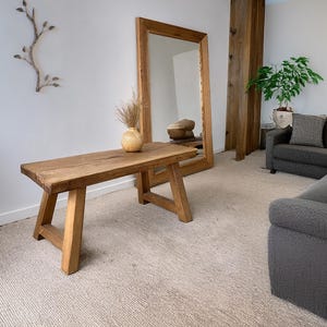 Rustic Wooden Console Table – Narrow Live Edge Entryway Hallway or Living Room Dresser – Handcrafted Custom Farmhouse Furniture Old Wood