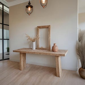 Rustic Wooden Console Table – Narrow Live Edge Entryway Hallway or Living Room Dresser – Handcrafted Custom Farmhouse Furniture Old Wood