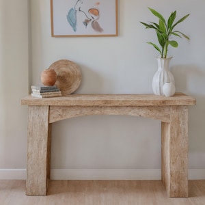 Rustic Wooden Console Table – Narrow Live Edge Entryway Hallway or Living Room Dresser – Handcrafted Custom Farmhouse Furniture Old Wood