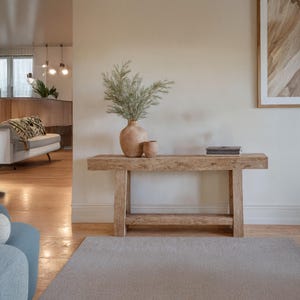 Rustic Wooden Console Table – Narrow Live Edge Entryway Hallway or Living Room Dresser – Handcrafted Custom Farmhouse Furniture Old Wood