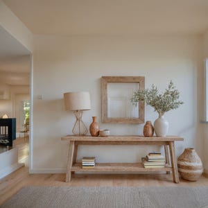 Rustic Wooden Console Table – Narrow Live Edge Entryway Hallway or Living Room Dresser – Handcrafted Custom Farmhouse Furniture Old Wood
