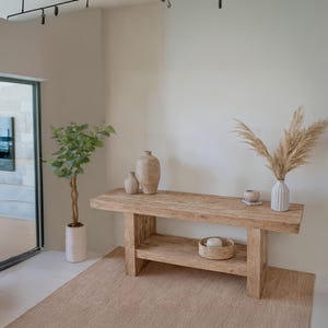 Rustic Wooden Console Table – Narrow Live Edge Entryway Hallway or Living Room Dresser – Handcrafted Custom Farmhouse Furniture Old Wood
