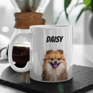 Custom Pomeranian Photo Mug | Personalised Dog Mug | Gift for Dog Lover | Coffee Mug | Pomeranian Aesthetic | Dog Loss Gift