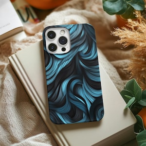 Swirling Blue iPhone Case: Abstract Oceanic Design, Protective Polycarbonate Shell
