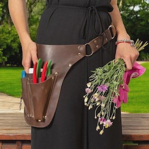 Leder Florist Bag Gartengerätegürtel - langlebig verstellbar mit Taschen & Schlaufe