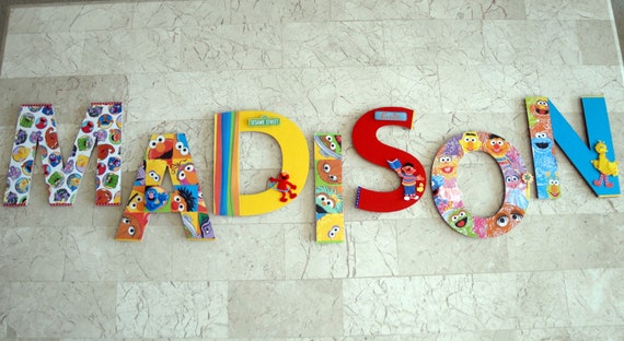 Sesame Street Wall Letters Sesame Street Nursery Letters Etsy