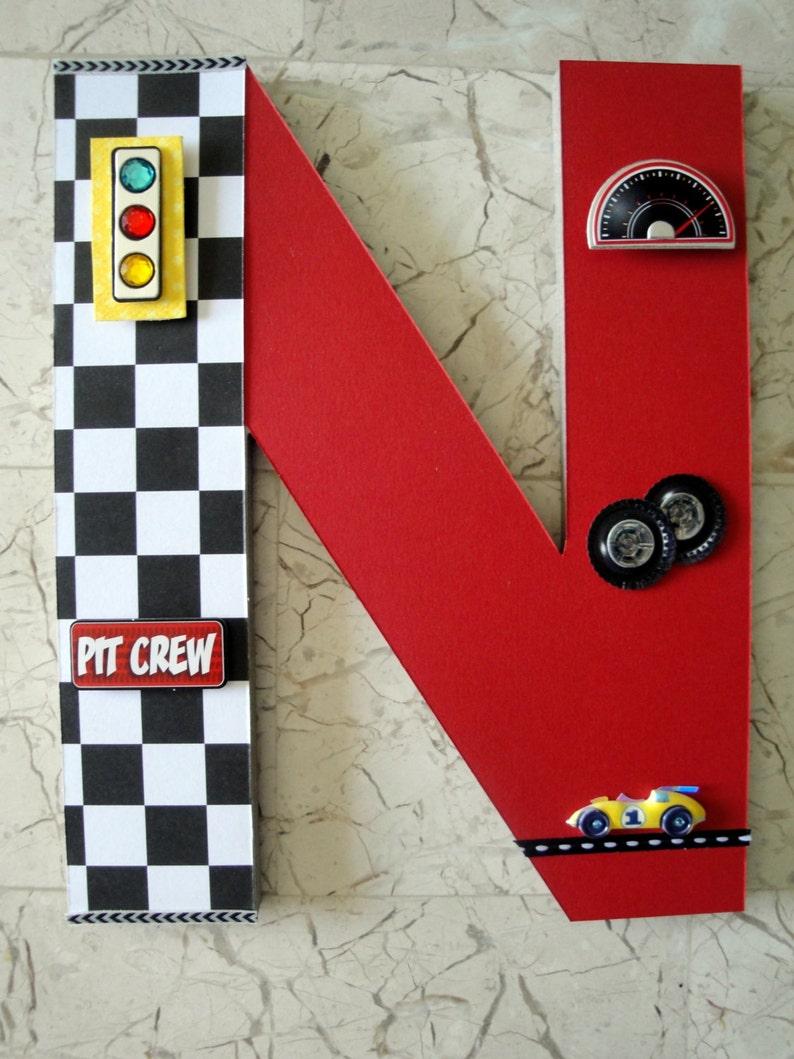 Race Car Custom Name Letters Nascar Race Car Custom Wall Etsy
