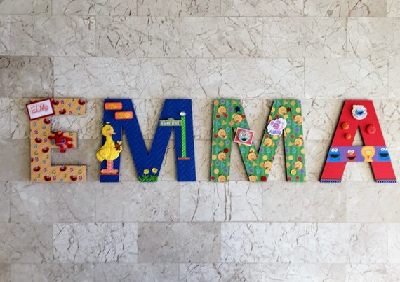 Sesame Street Nursery Wall Letters Playroom Custom Wall Etsy