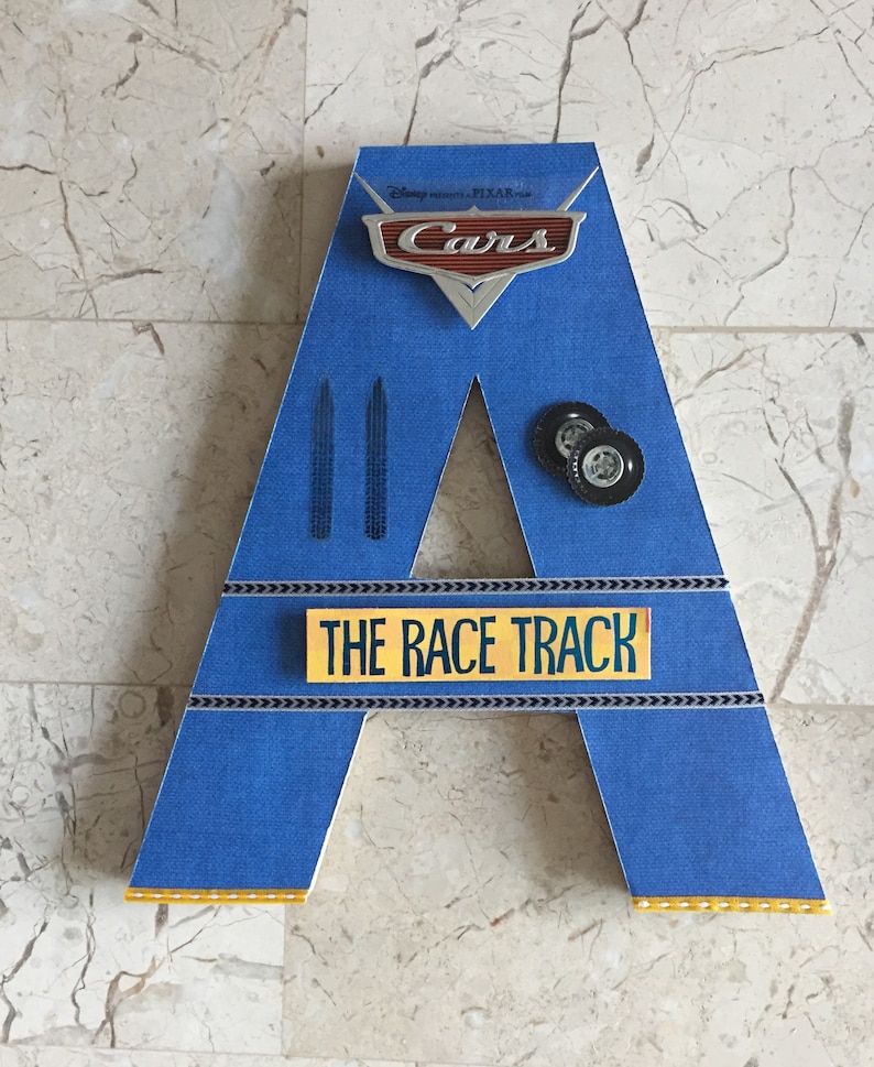 disney carsrace cars custom name letters auto racing disney etsy