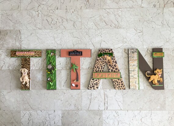 Lion King Custom Wall Letters Lion King Jungle Nursery Nursery Name Letters Lion King Wall Decor Lion King Party Personalized Gift