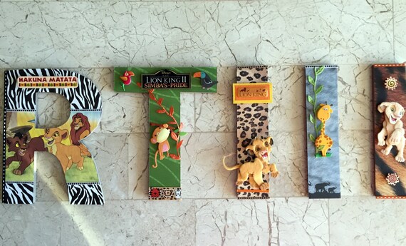 Disney S Lion King Nursery Wall Letters Lion King Room Decor Jungle Wall Letters Personalized Gift Jungle Room Decor