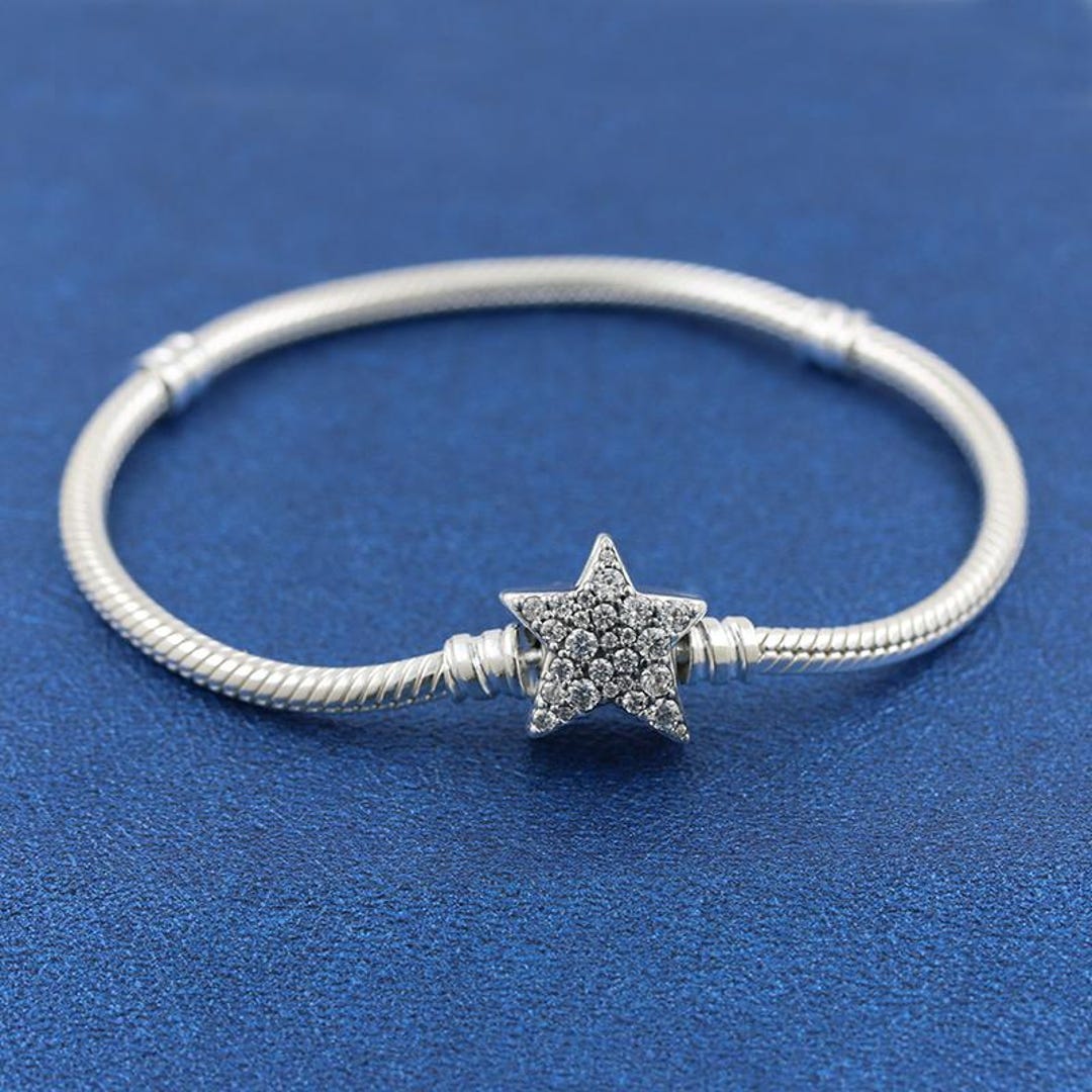 PANDORA Mod. MOMENTS ASYMMETRIC STAR CLASP SNAKE CHAIN BRACELET