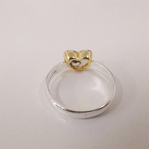 Bague coeur coulissant bicolore radiant pandora s925 ale
