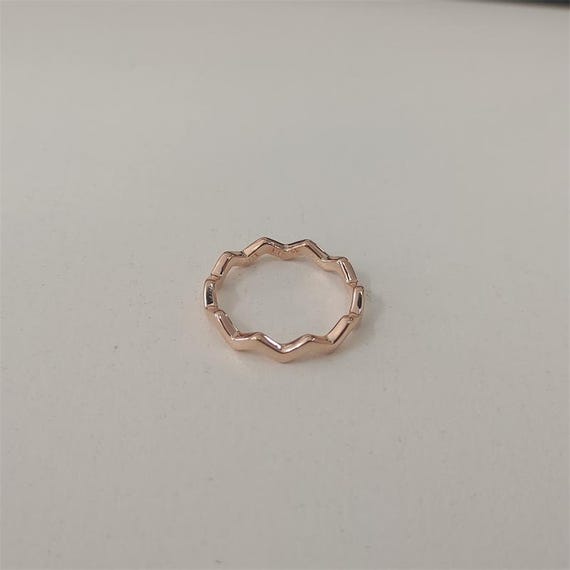 Pandora Rose Timeless Zig Zag Ring -sterling Band New Zealand