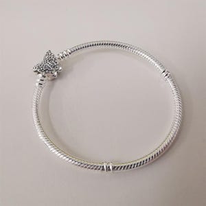 pandora 925 butterfly clasp snake chain bracelet