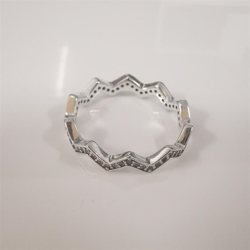 Pandora S925 Ale Shimmering Zigzag Ring Sterling Silver