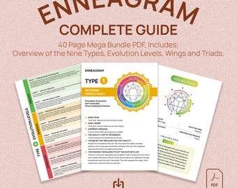 Enneagramm 40-seitiges Mega-Bundle, Persönlichkeitstyp Karten: Spirituelles Wachstum, Achtsamkeit (Digitaler Download)