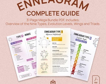 Mega Bundle Enneagramma da 31 pagine, Carte dei tipi di personalità: Crescita spirituale, Consapevolezza (download digitale)