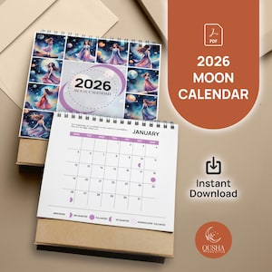 2026 Digital Moon Calendar: Mystical Witchy Planner (PDF)