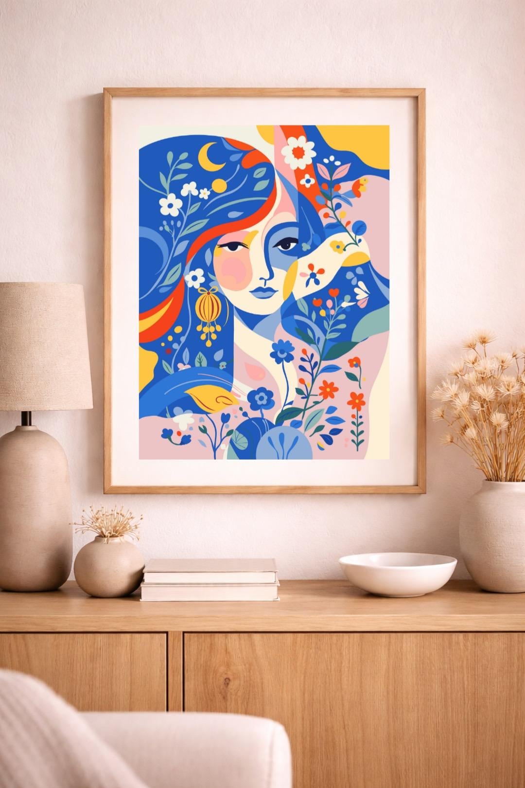 Printable Wall Art Woman Illustration, Abstract Female Art Print ...