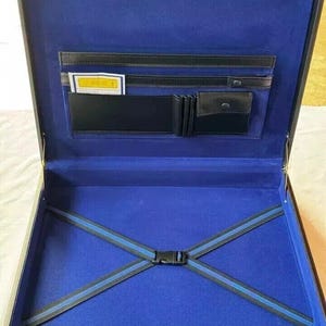 Tablier maçonnique, étui rigide, porte-documents MM ou WM, étui en cuir de taille maçonnique