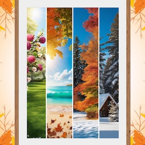 Seasons of the Year Wall Art | Downloadable Printable Picture | Spring, Summer, Autumn, Winter Art | High-Resolution Digital Download