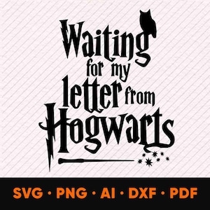 Aguardando minha carta SVG, SVG inspirado em HP, SVG de mago de fantasia, SVG de mago, SVG para Cricut, Clipart, Arquivo de corte, Silhueta, Download digital